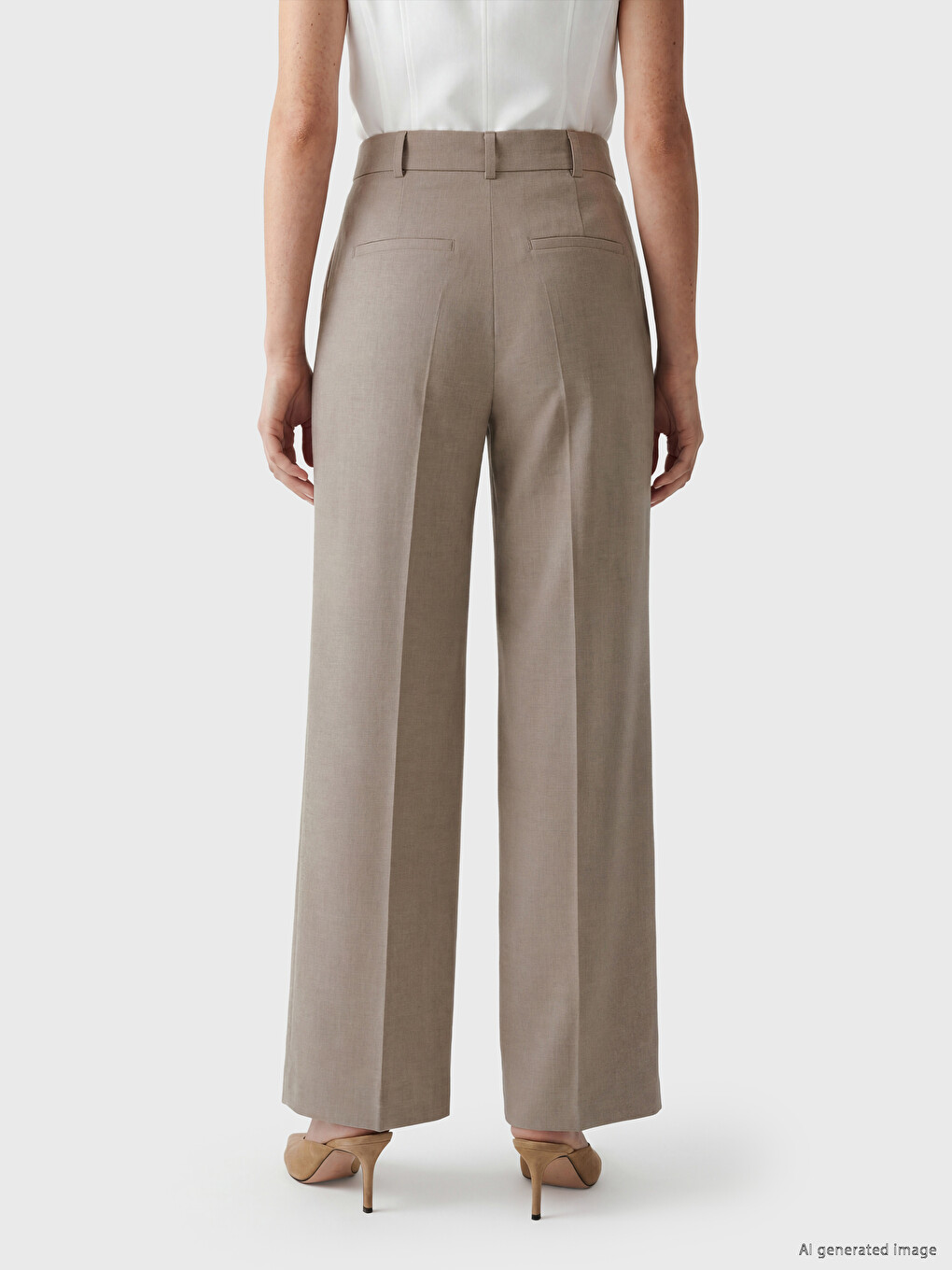 Wide Leg Women's Trousers-3
