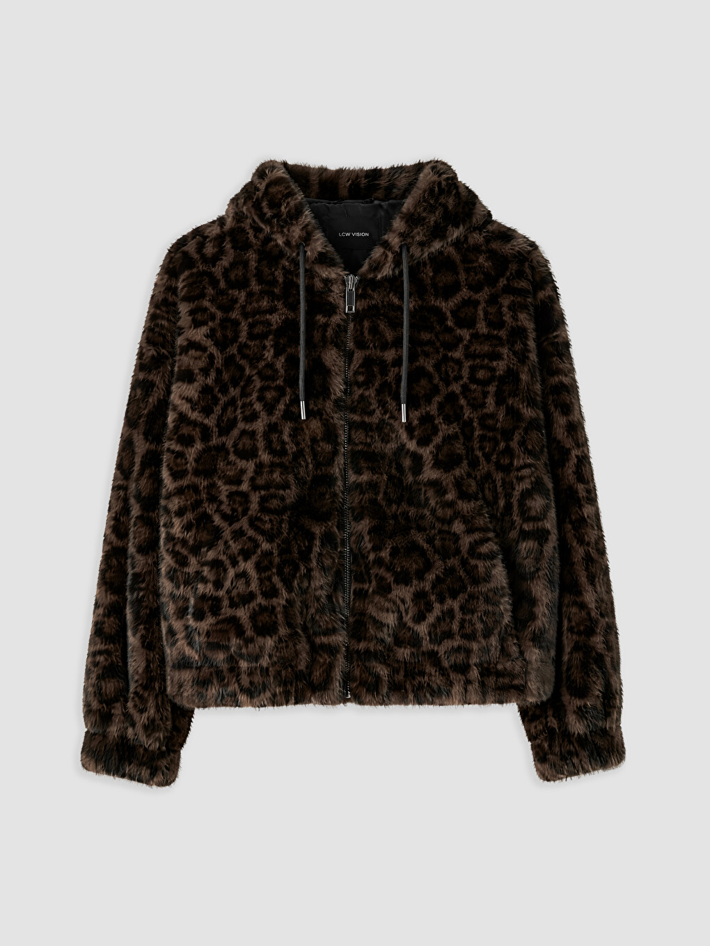 Hooded Leopard Print Women's Fur-5