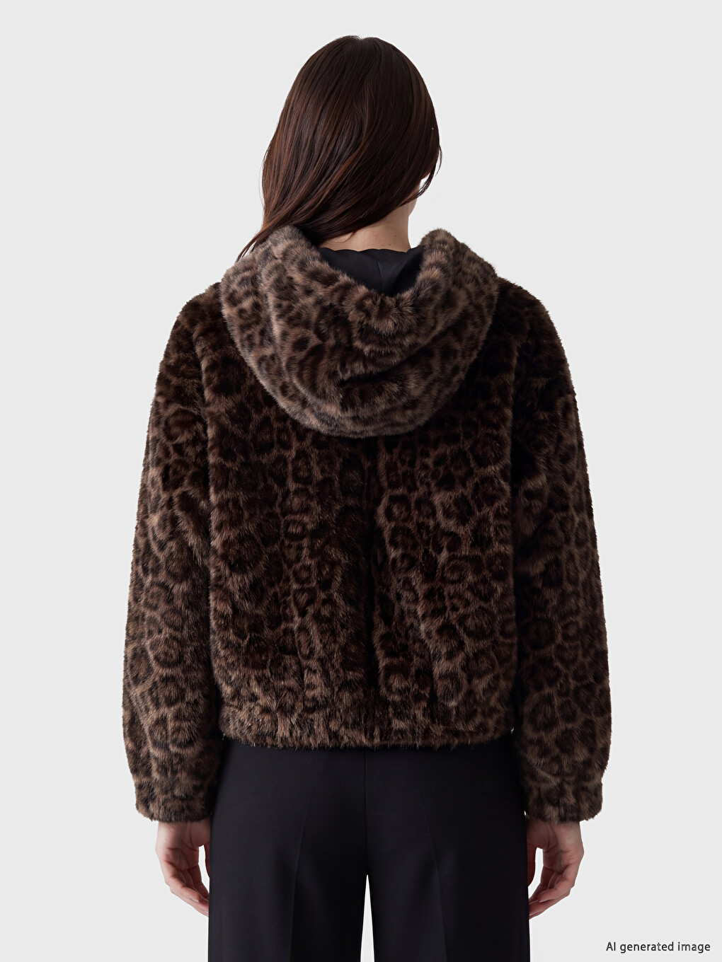 Hooded Leopard Print Women's Fur-3