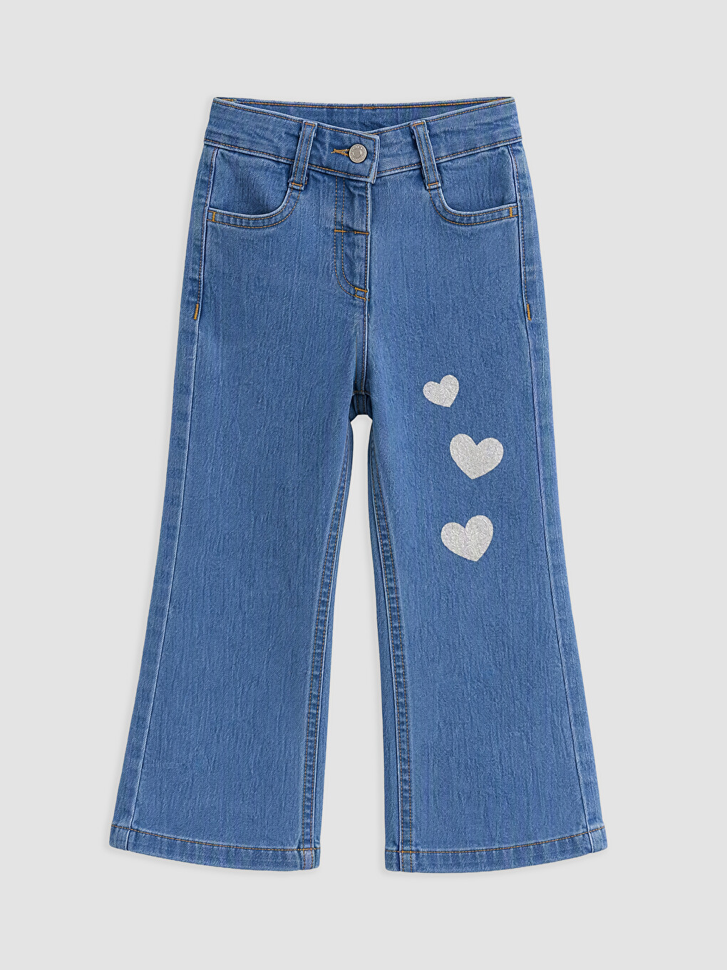 Heart Printed Girls' Jeans