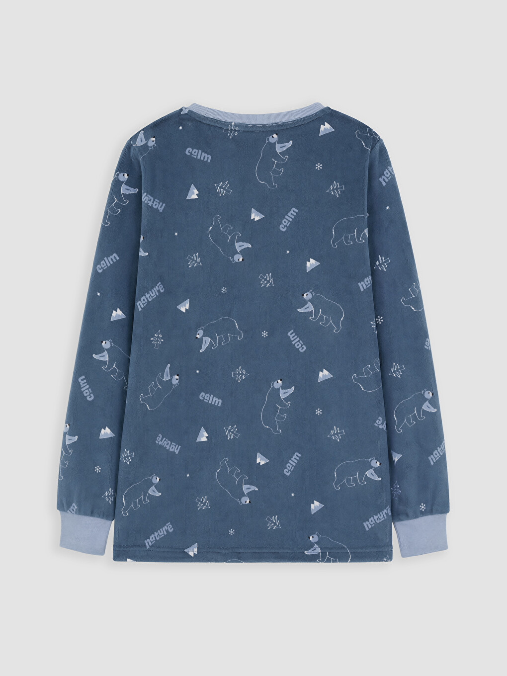 Bisiklet Yaka Kadife Erkek Çocuk Pijama Takımı-3