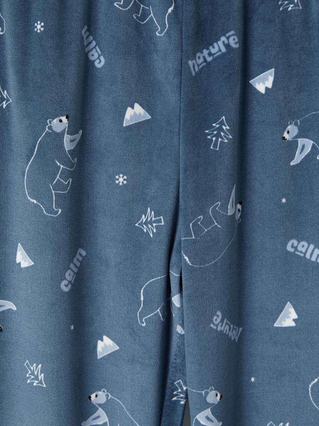 Bisiklet Yaka Kadife Erkek Çocuk Pijama Takımı-5