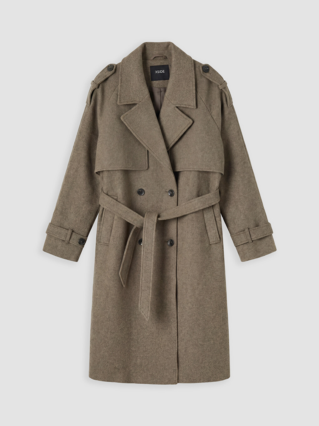 Double Breasted Collar Women's Cachet Overcoat-5