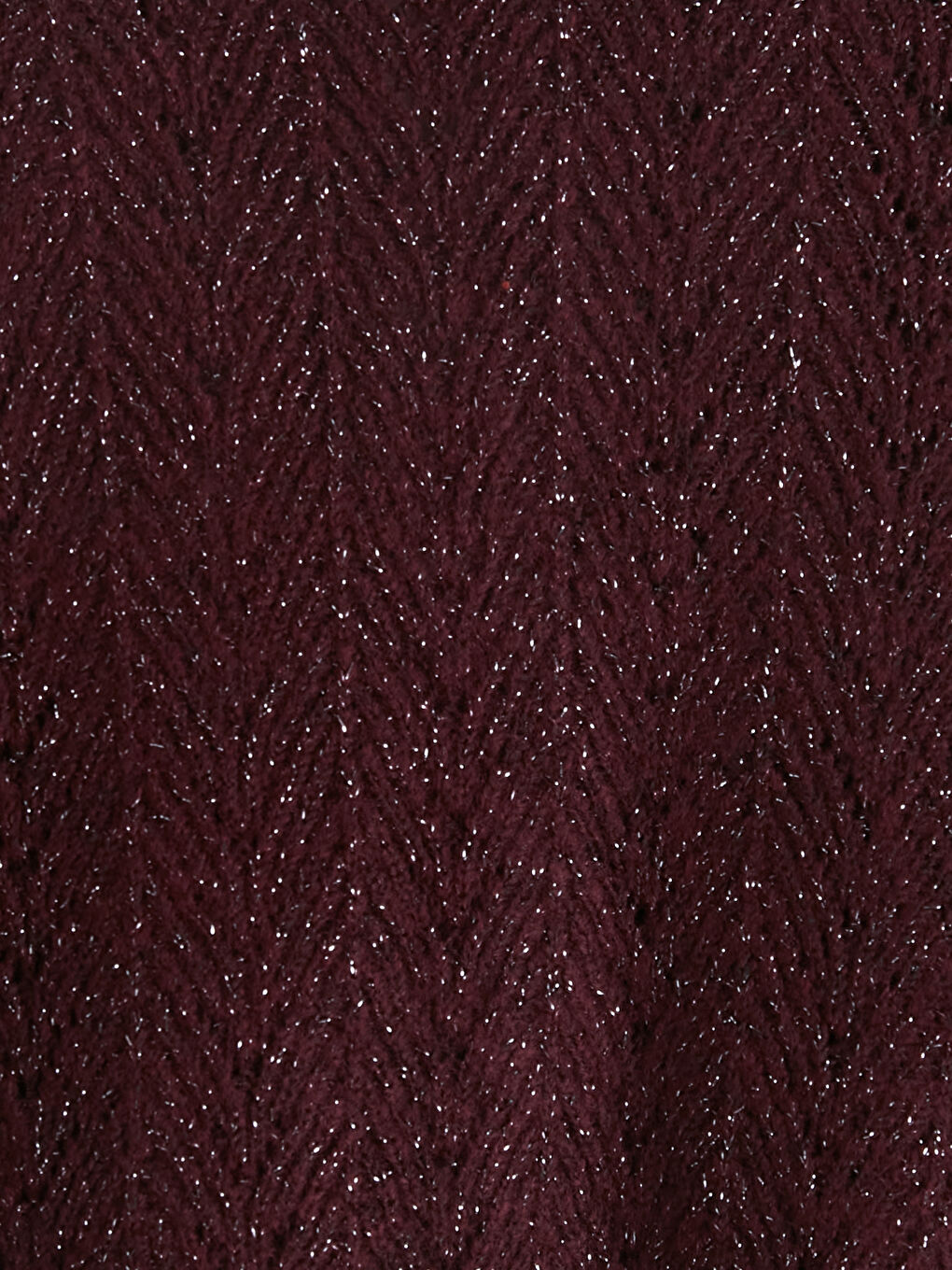 Bordo Bisiklet Yaka Parlak Dokulu Kadın Triko Kazak-6