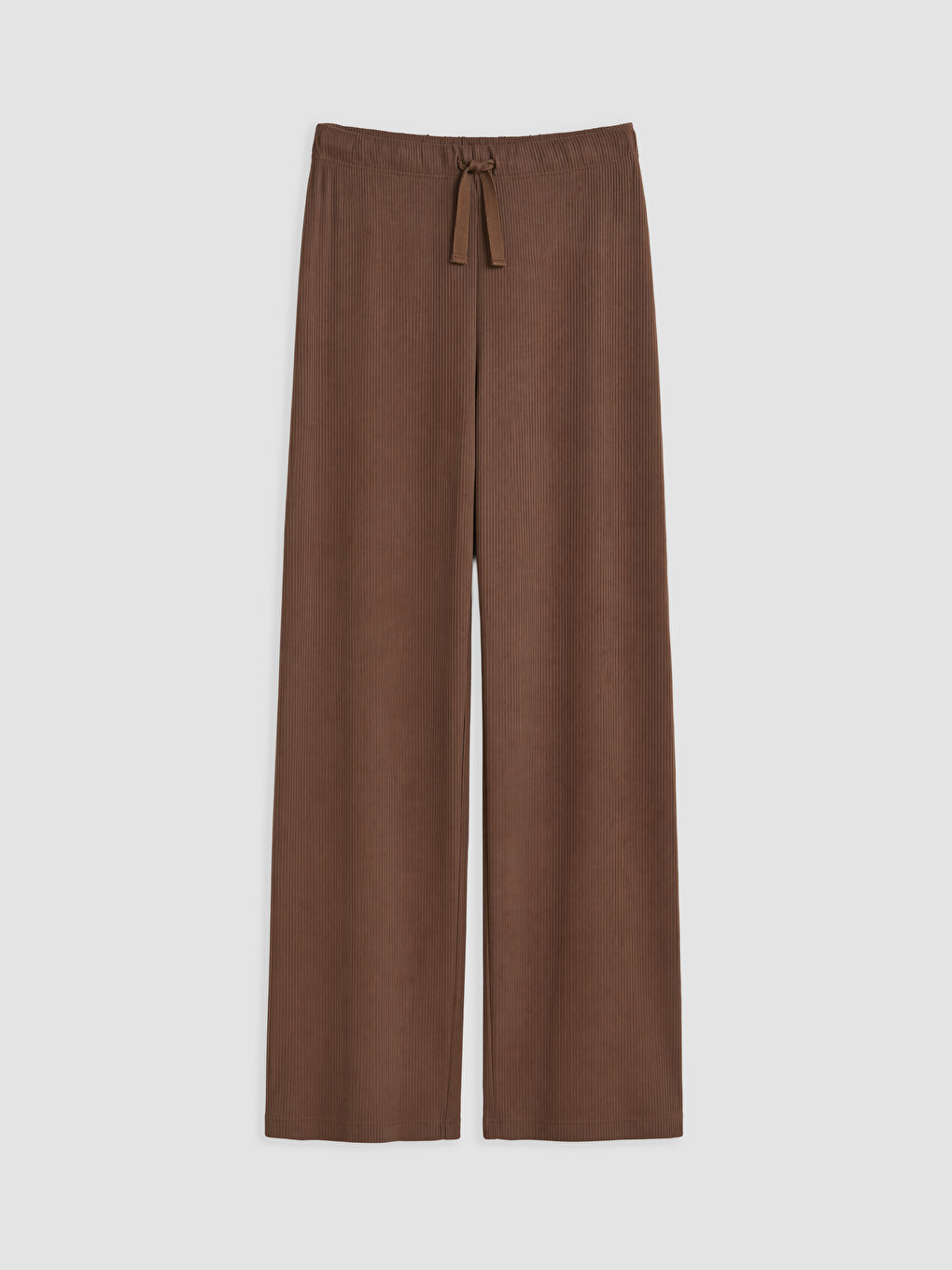 Kahverengi Beli Lastikli Kadın Pijama Altı-4