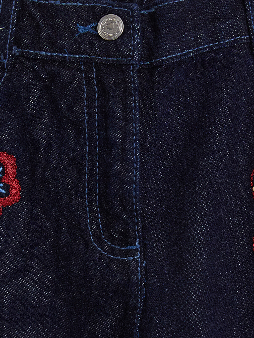 Regular Fit Embroidered Girls' Jeans-2