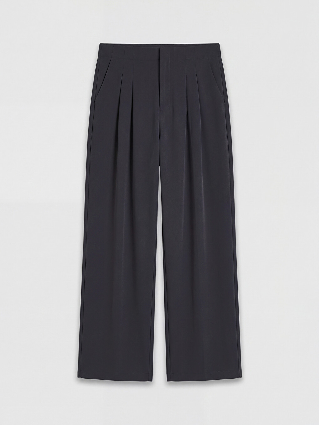 Pleated Wide Leg Women's Trousers-4