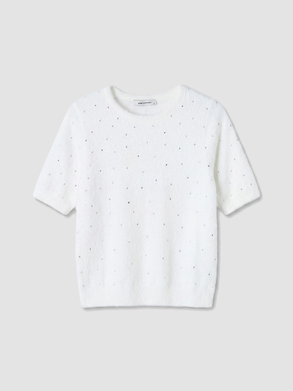 Pull-over En Tricot Pour Femme À Col Rond Orné De Strass-4