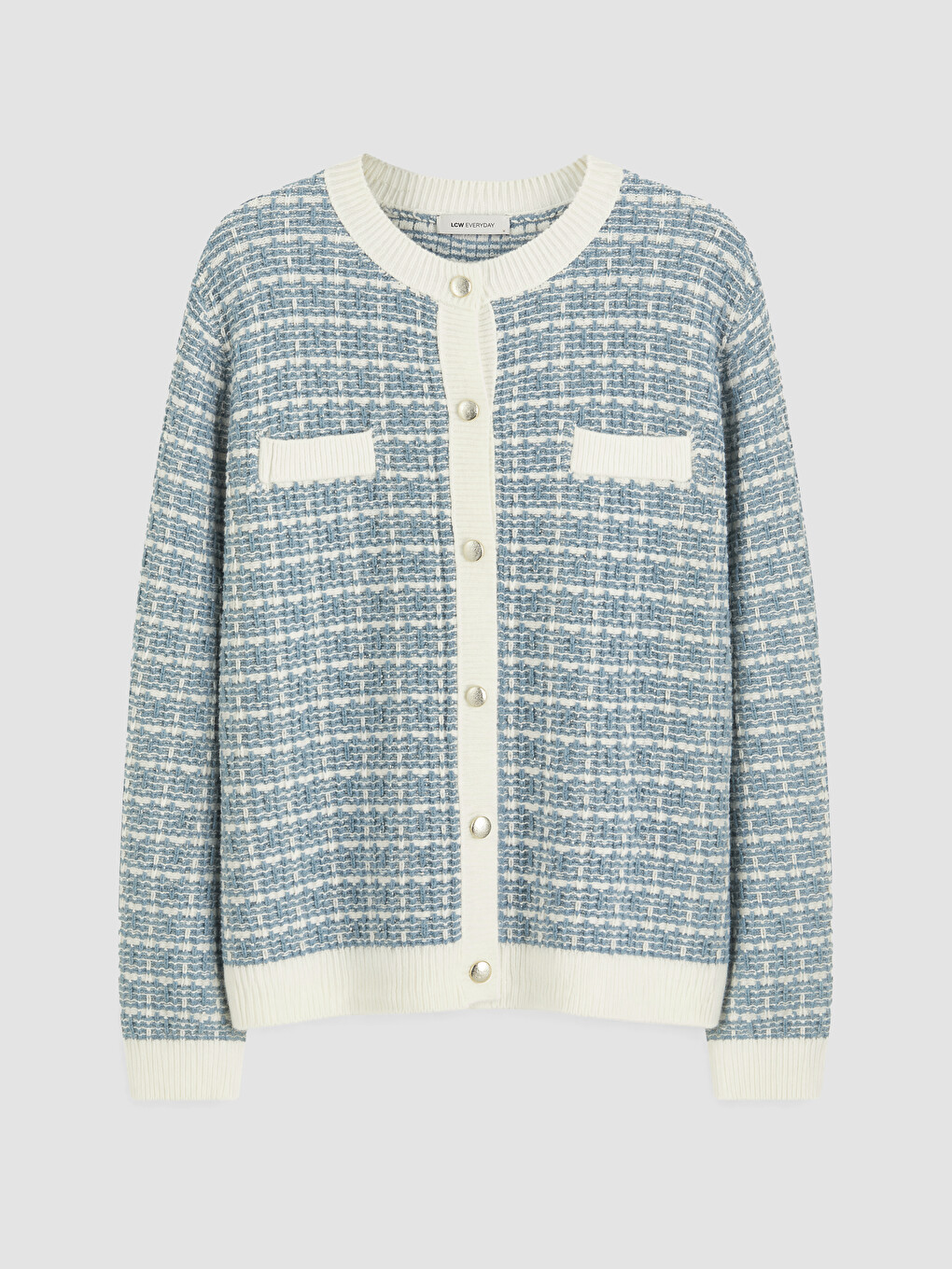 Cardigan Tricotat Pentru Femei Cu Model Cu Guler Rotund Basic-4