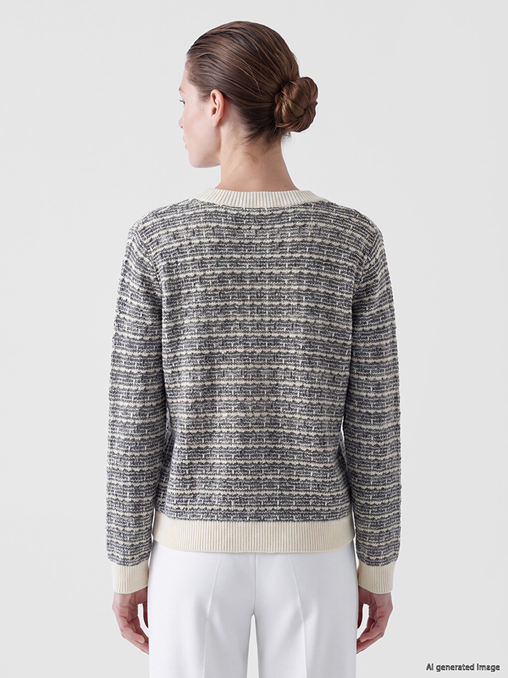 Crew Neck Women's Knitwear Cardigan-3