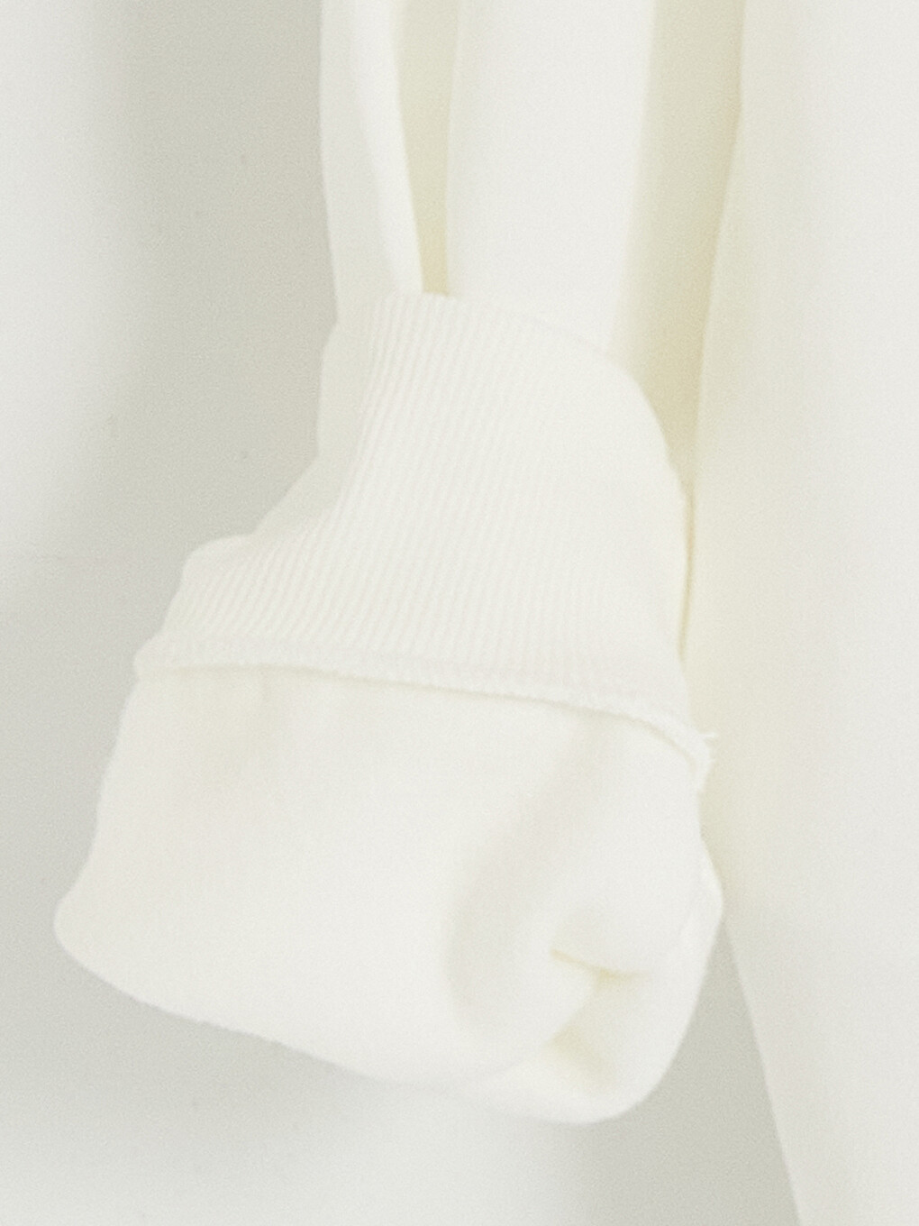 Beyaz Stitch Baskılı Kız Çocuk Kalın Sweatshirt-1