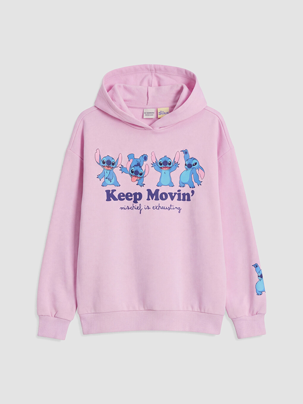 Stitch Printed Girls' Thick Sweatshirt