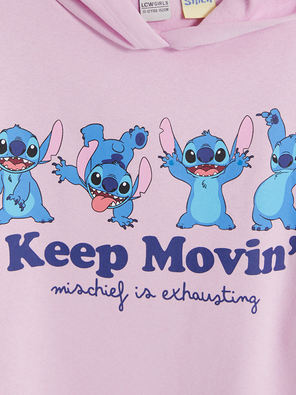 Stitch Printed Girls' Thick Sweatshirt-2