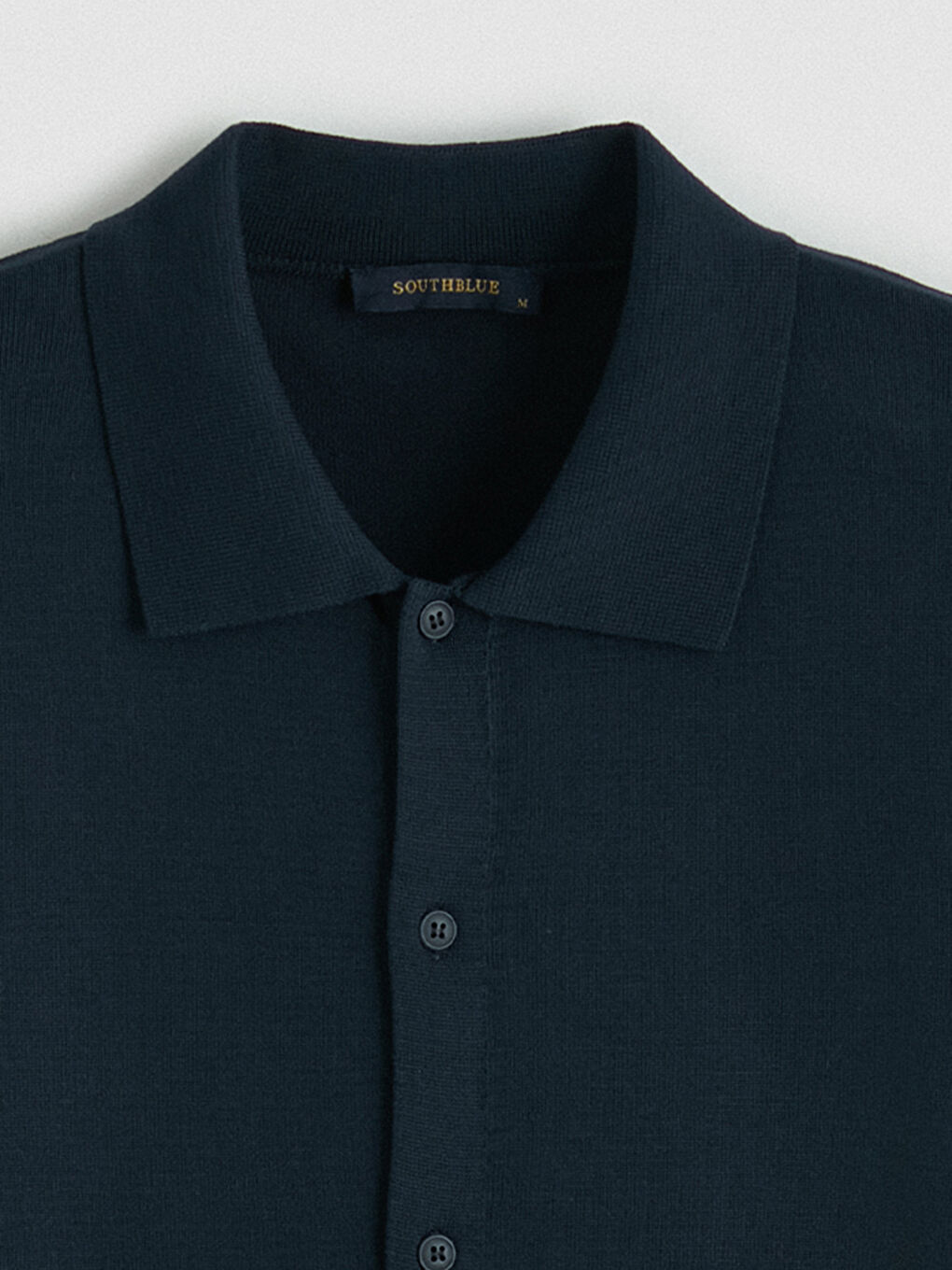 Lacivert Standart Kalıp Polo Yaka Erkek Triko Hırka-5