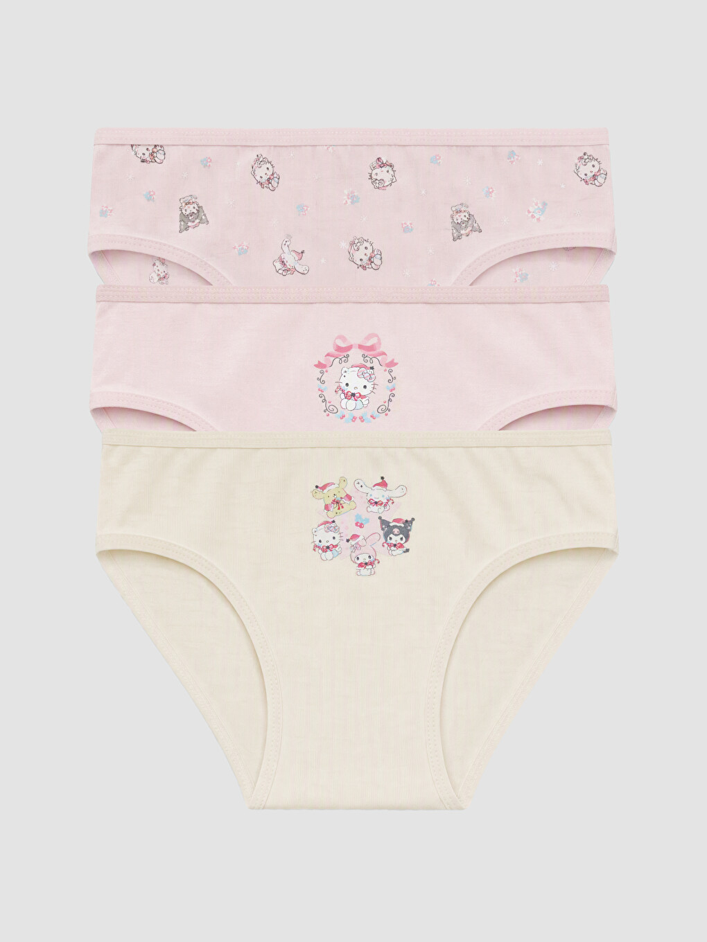 Pembe Hello Kitty Baskılı Kız Çocuk Külot 3'lü-5