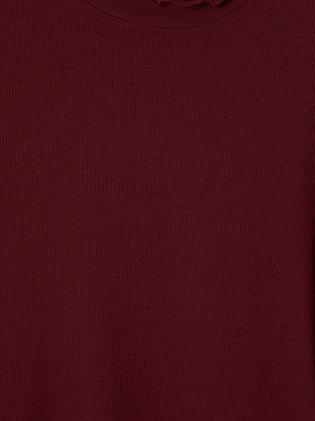 Bordo Dik Yaka Kadın Fitilli Body-1