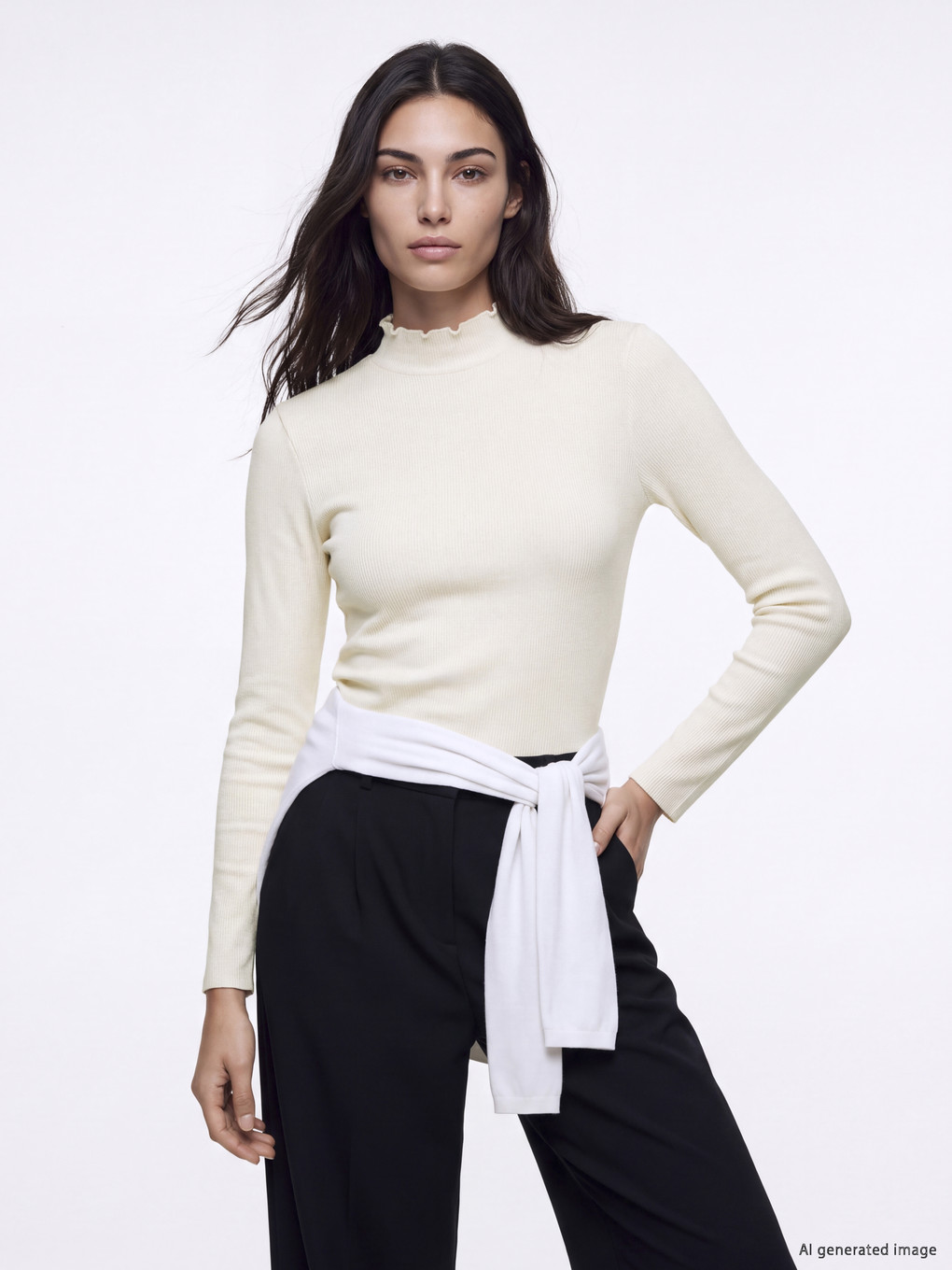  Mock Neck Women's Ribbed Body