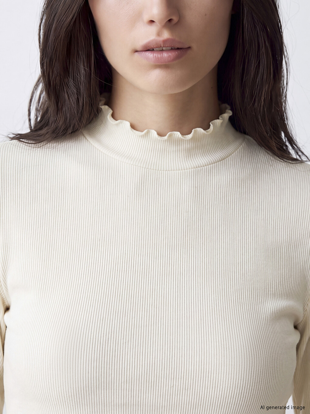 Mock Neck Women's Ribbed Body-2