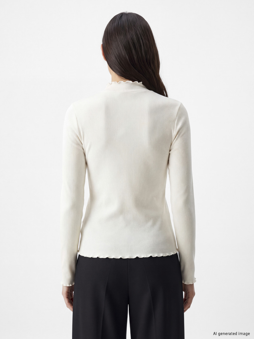 Mock Neck Women's Ribbed Body-3