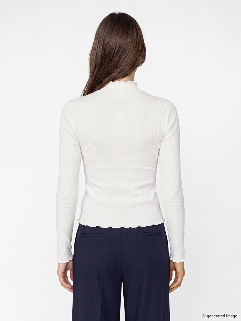 Mock Neck Women's Ribbed Body-3