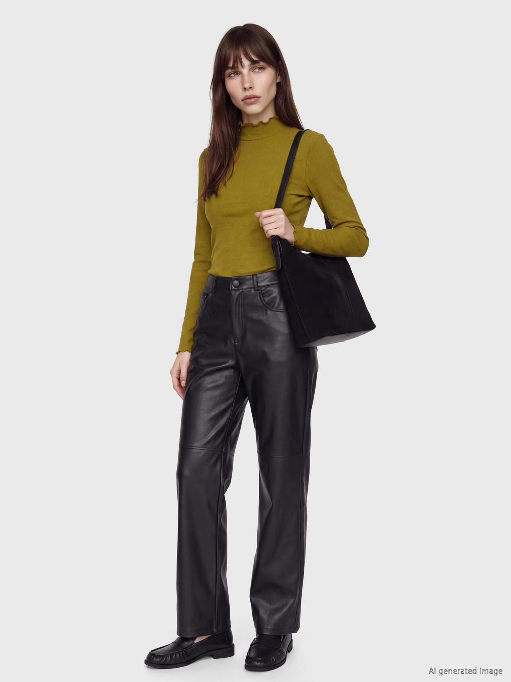 Mock Neck Women's Ribbed Body-1