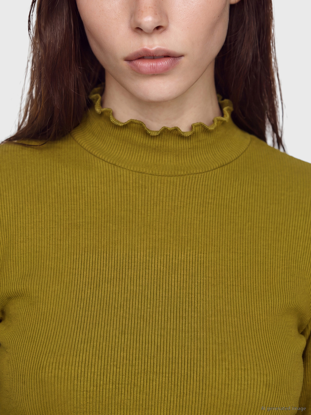 Mock Neck Women's Ribbed Body-2