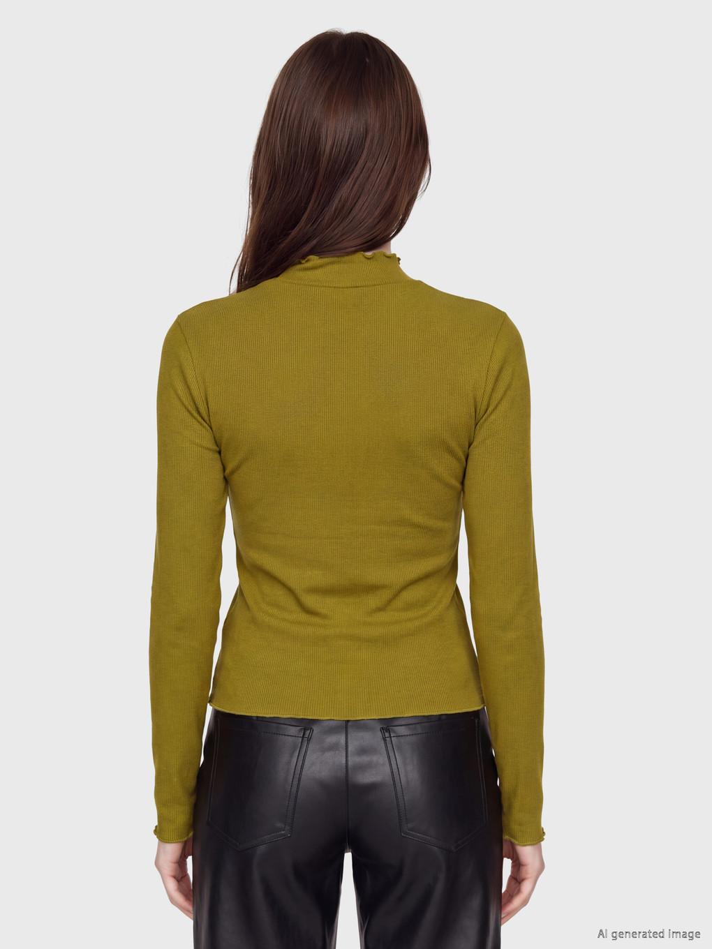 Mock Neck Women's Ribbed Body-3