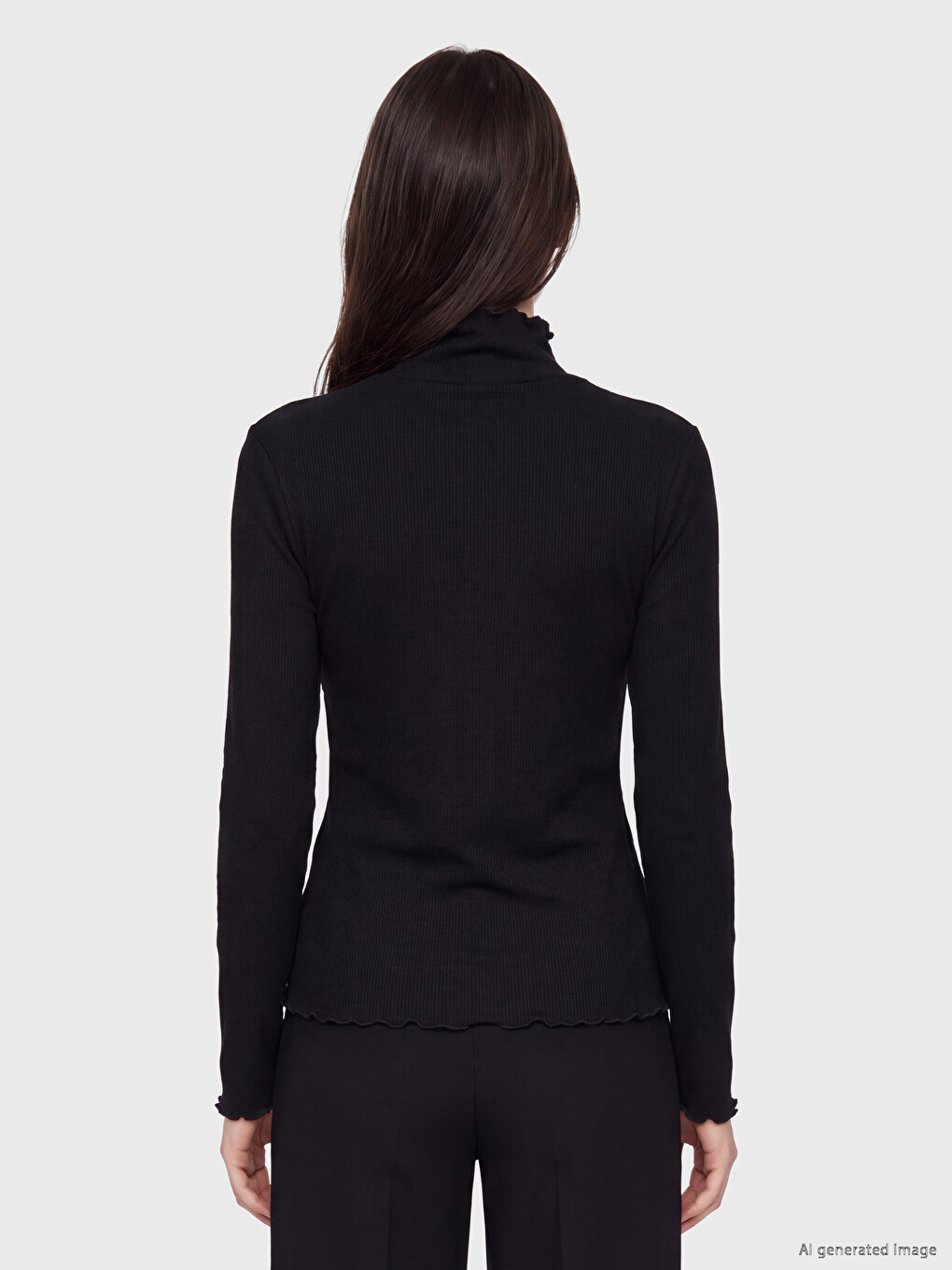 Mock Neck Women's Ribbed Body-3
