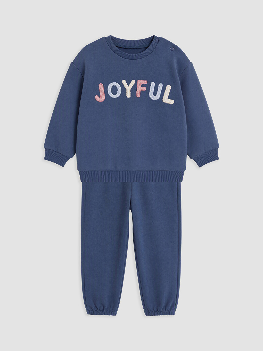 Slogan Embroidered Baby Boys' Tracksuit Set
