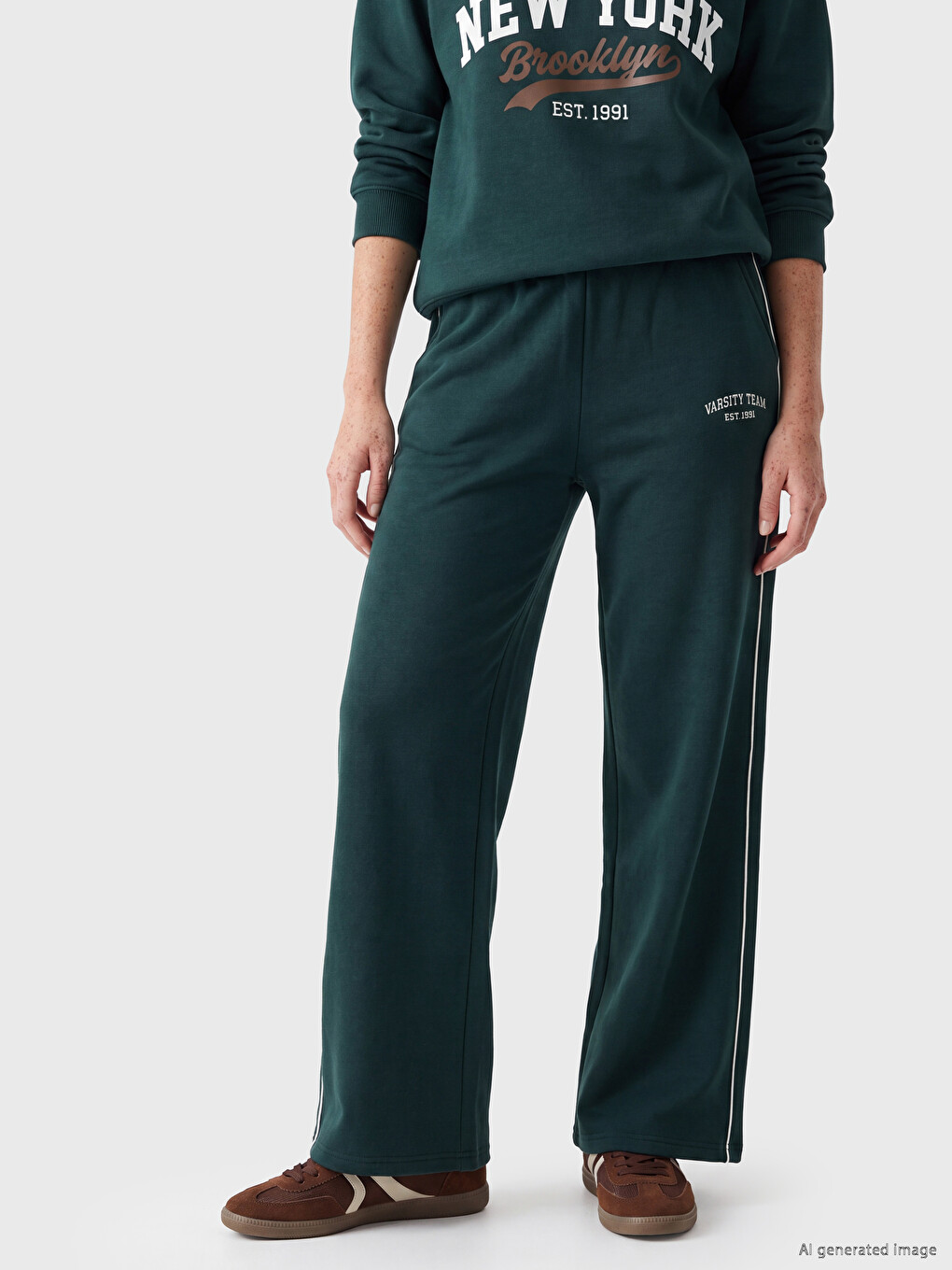 Woman Green Sweatpants-1