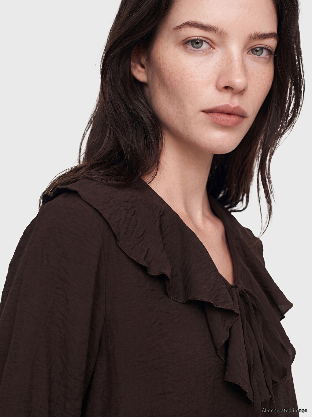 V Neck Frilled Blouse-2