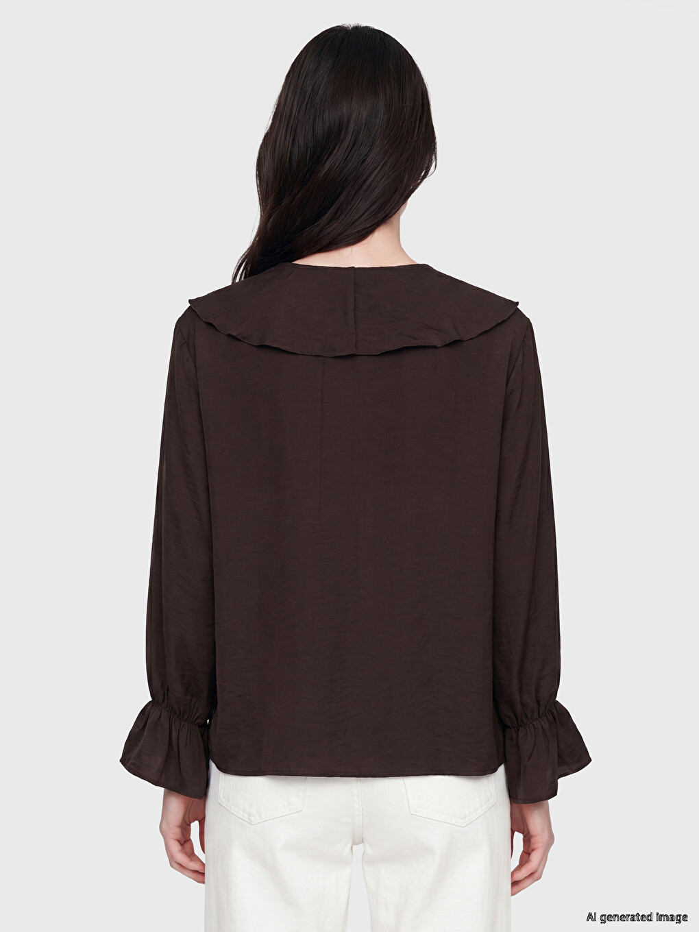 V Neck Frilled Blouse-3