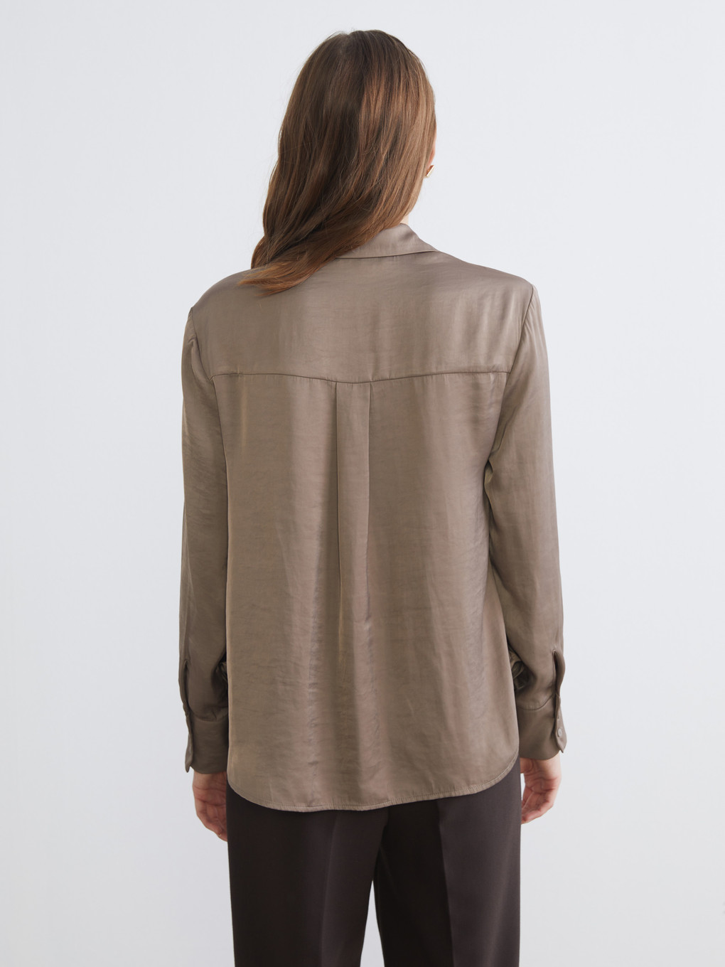 Chemise Femme Satin Coupe Décontractée-3