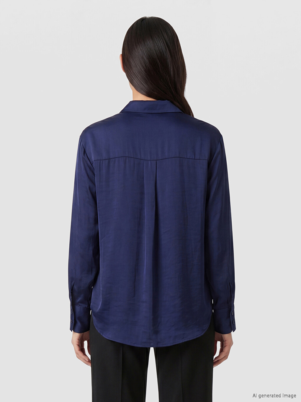 Loose Fit Satin Women's Shirt-3