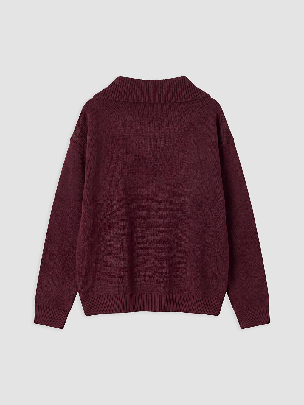 Polo Collar Rhinestone Embellished Girls' Knitwear Sweater-1