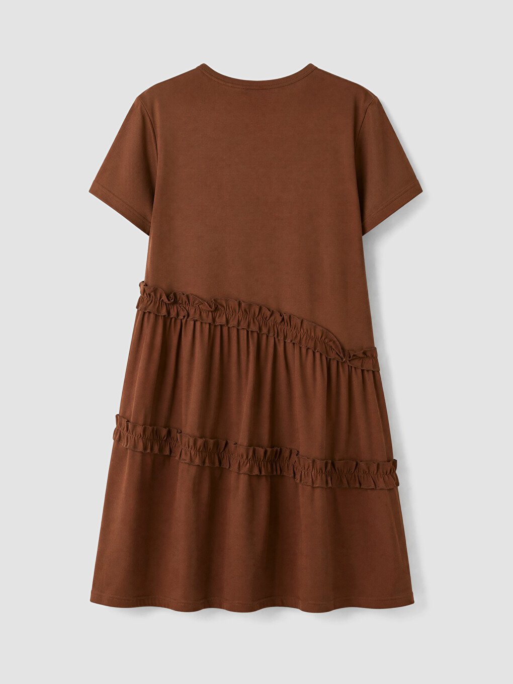 Crew Neck Frilled Girls' Dress-2