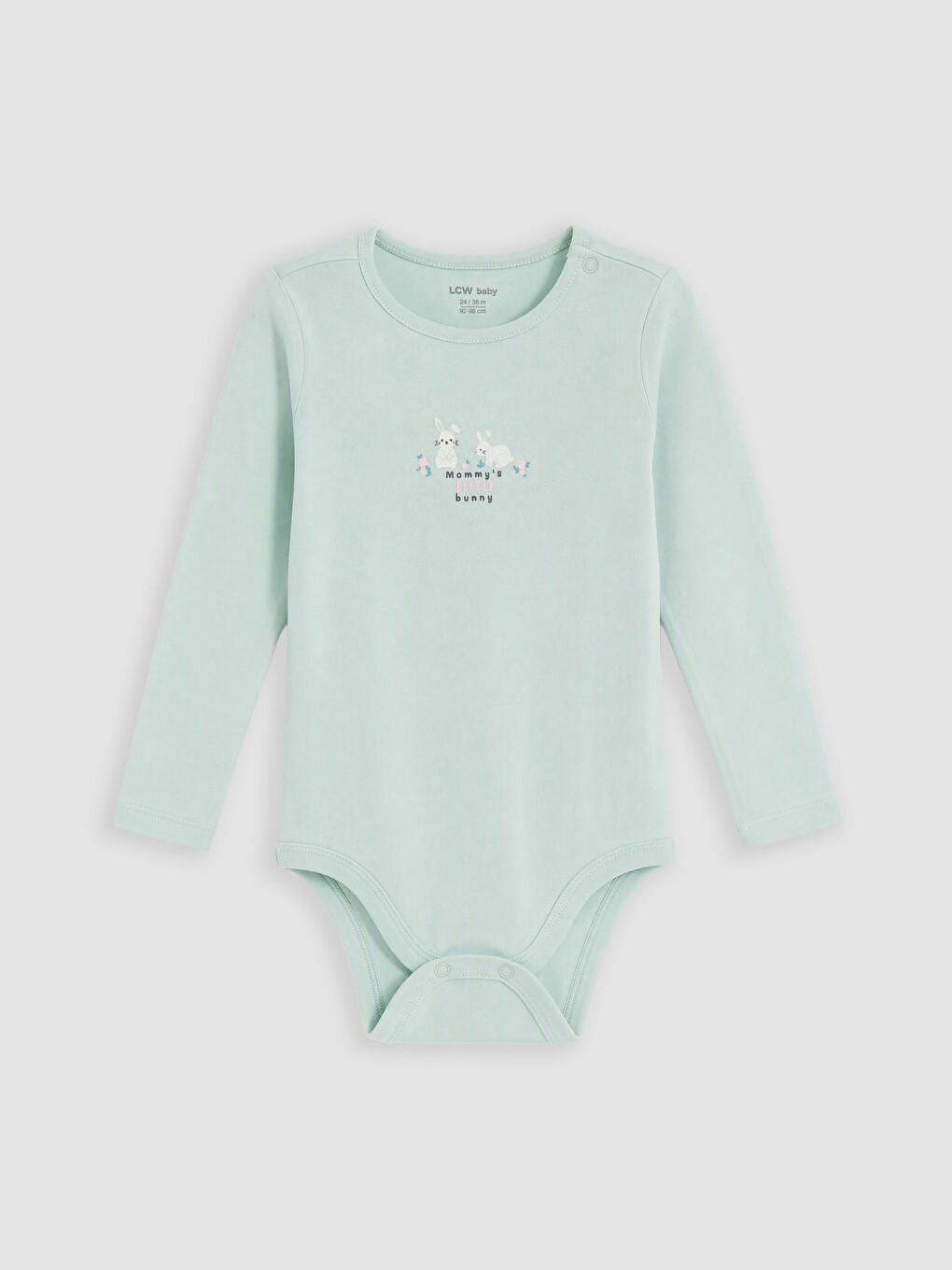 Ekru Baskılı Kız Bebek Çıtçıtlı Body 2'li-1