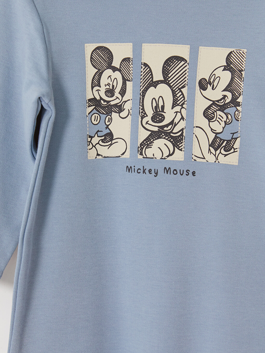 Mavi Mickey Mouse Baskılı Bebek Tulum 2'li-4