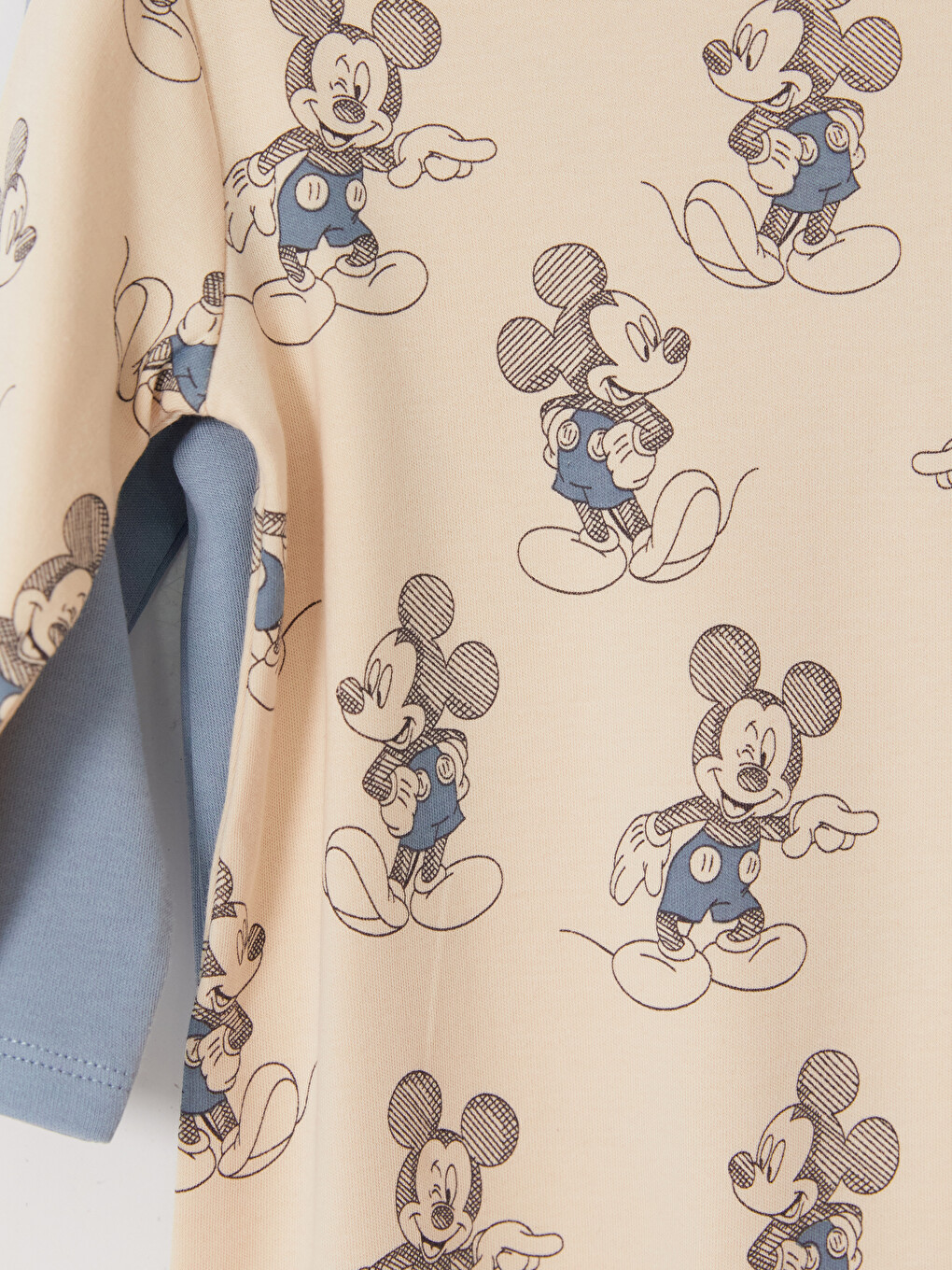Mavi Mickey Mouse Baskılı Bebek Tulum 2'li-5