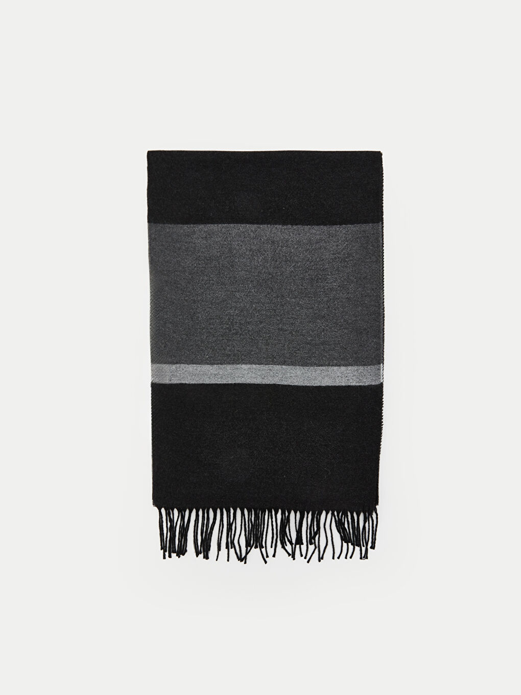 Siyah Çizgi Desenli Erkek Atkı-1