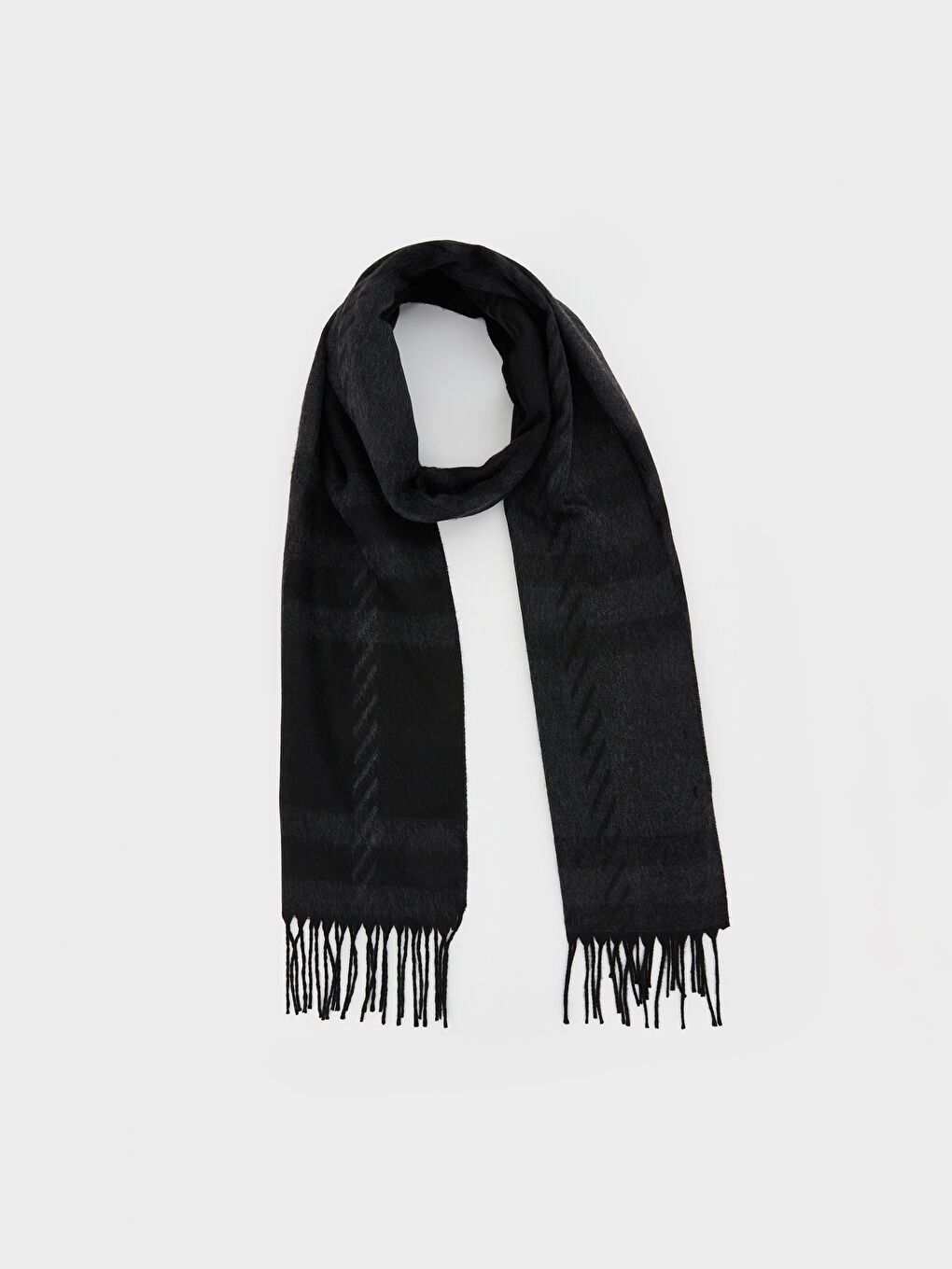 Antrasit Ekose Desenli Erkek Atkı