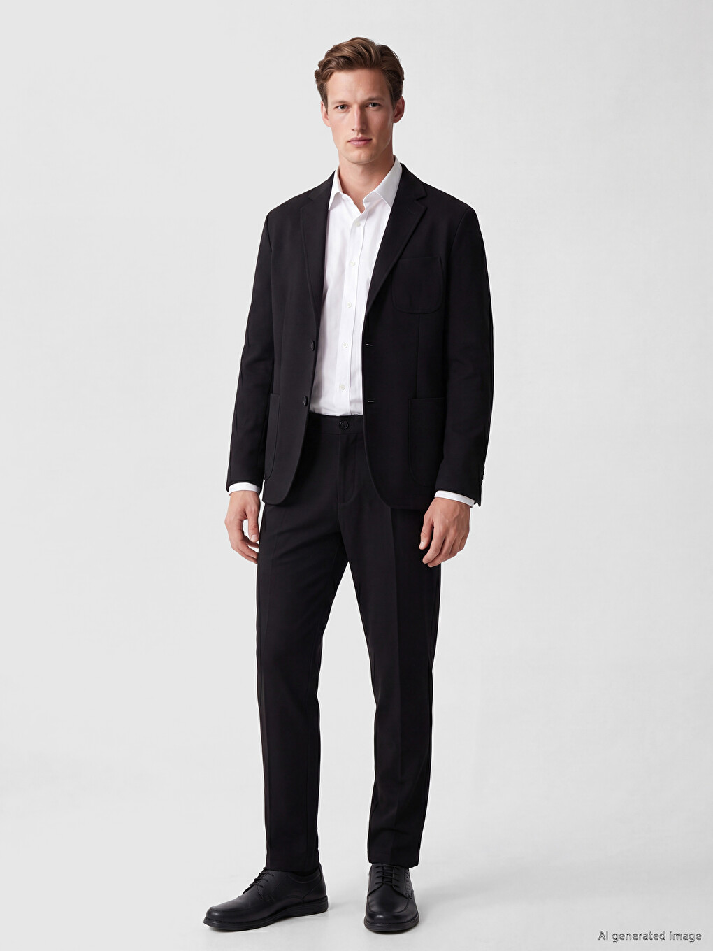 Siyah Regular Fit Pileli Erkek Pantolon-1