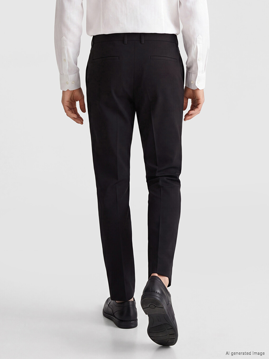 Siyah Regular Fit Pileli Erkek Pantolon-2