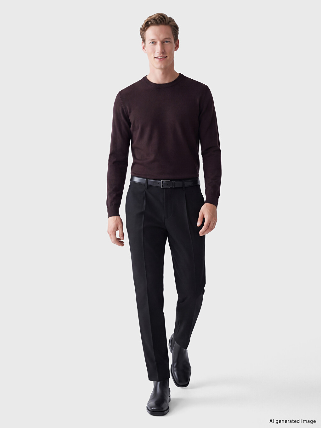 Siyah Regular Fit Pileli Erkek Pantolon