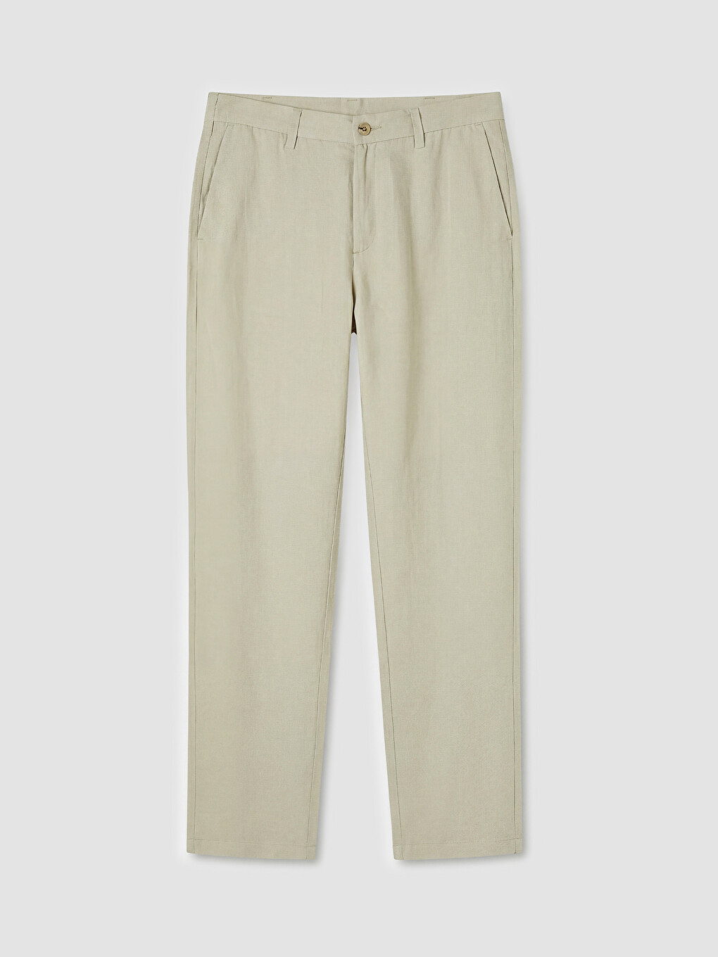 Linen-look Standard Fit Men's Trousers-4