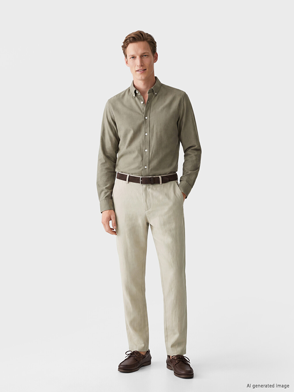 Regular Fit Muške Pantalone od mešavine lana