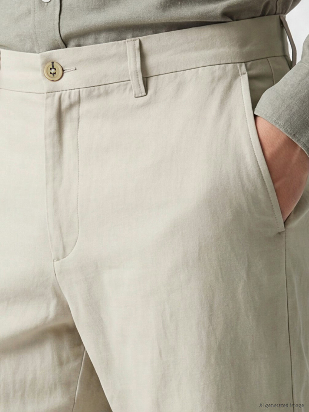 Regular Fit Muške Pantalone od mešavine lana-2