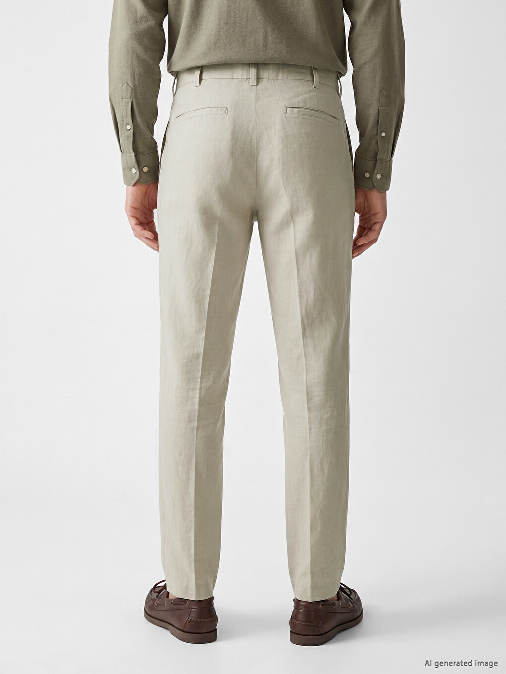 Regular Fit Muške Pantalone od mešavine lana-3