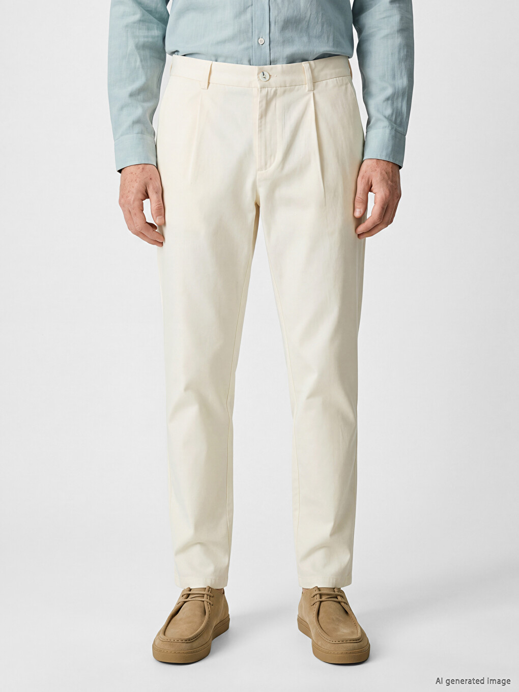 Regular Fit Gabardine Men's Pleated Trousers-1