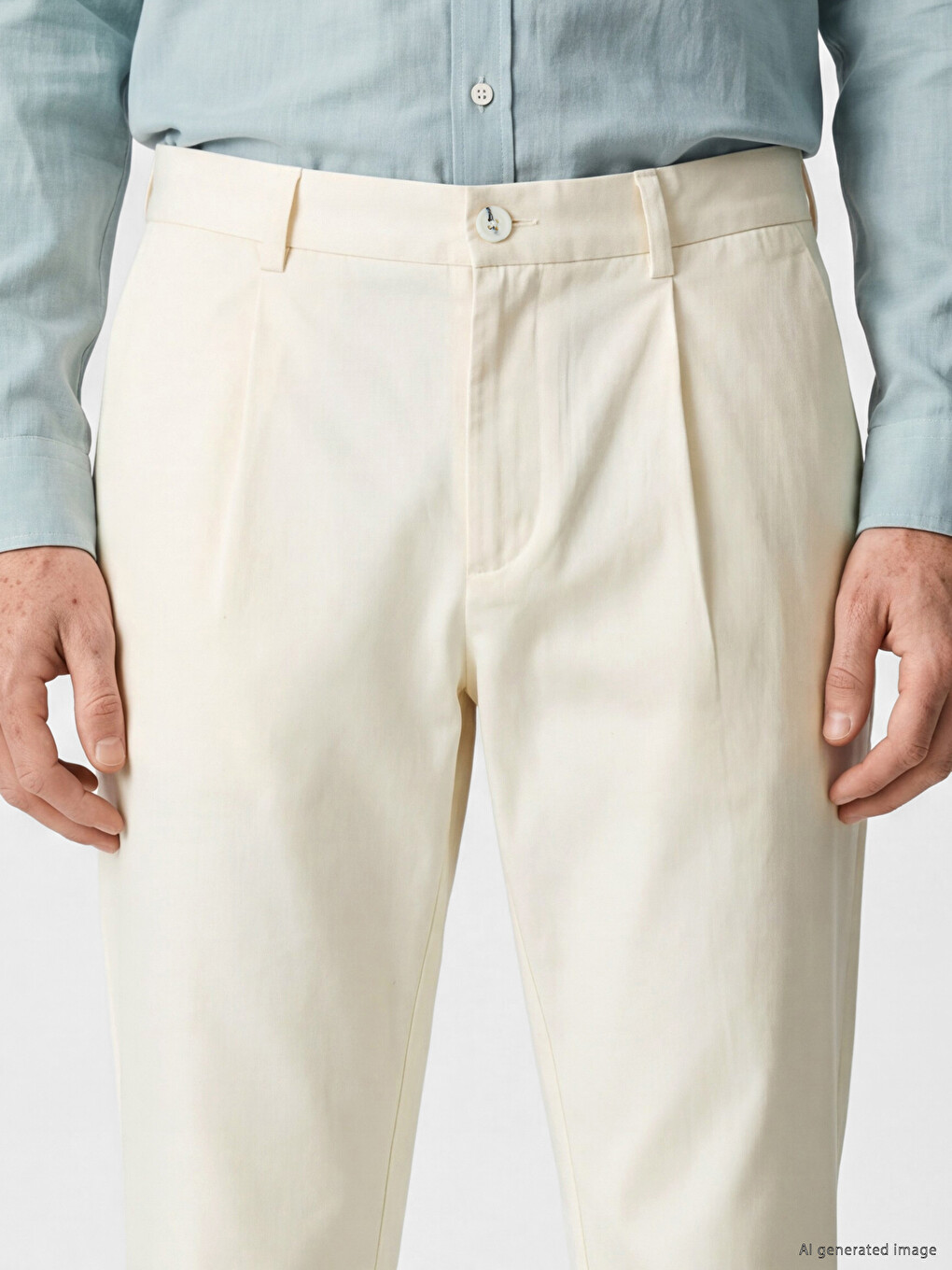 Regular Fit Gabardine Men's Pleated Trousers-2